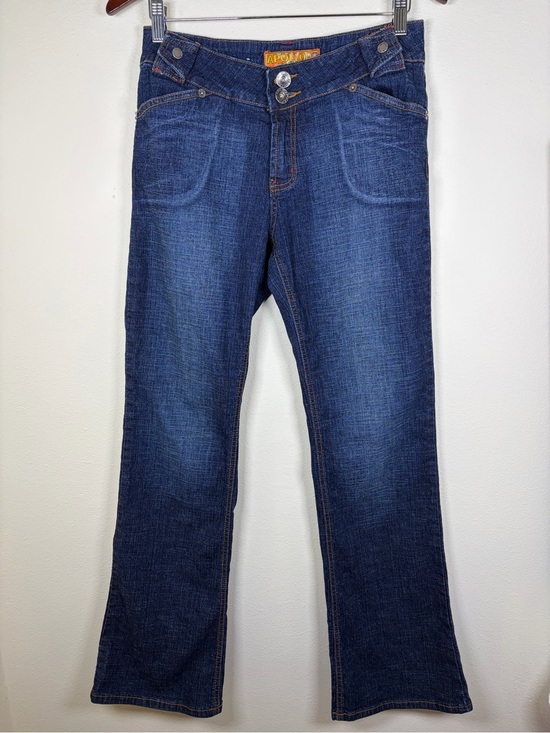Apollo Jeans Denim - Apollo Jeans 90s/ Y2K Asymmetrical Crossover Waist Bootcut Jeans Size 9/10